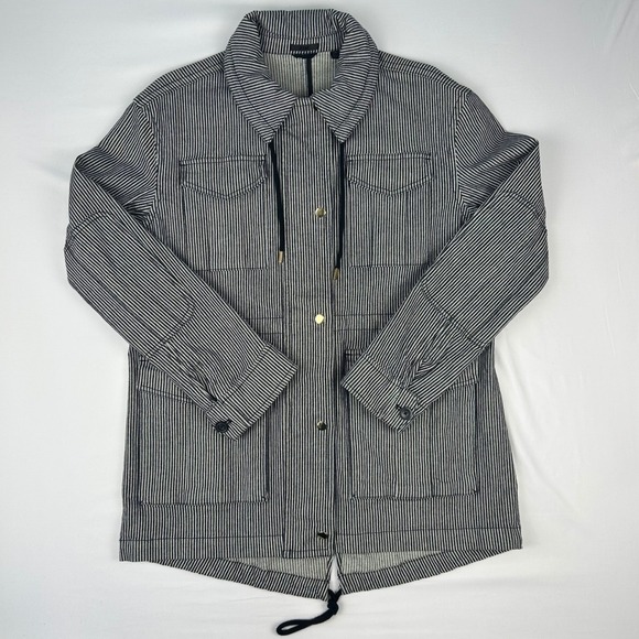 ATM Anthony Thomas Melillo Jackets & Blazers - ATM Anthony Thomas Melillo Indigo White Stripe Field Jacket AW5880-MAQ Large NWT